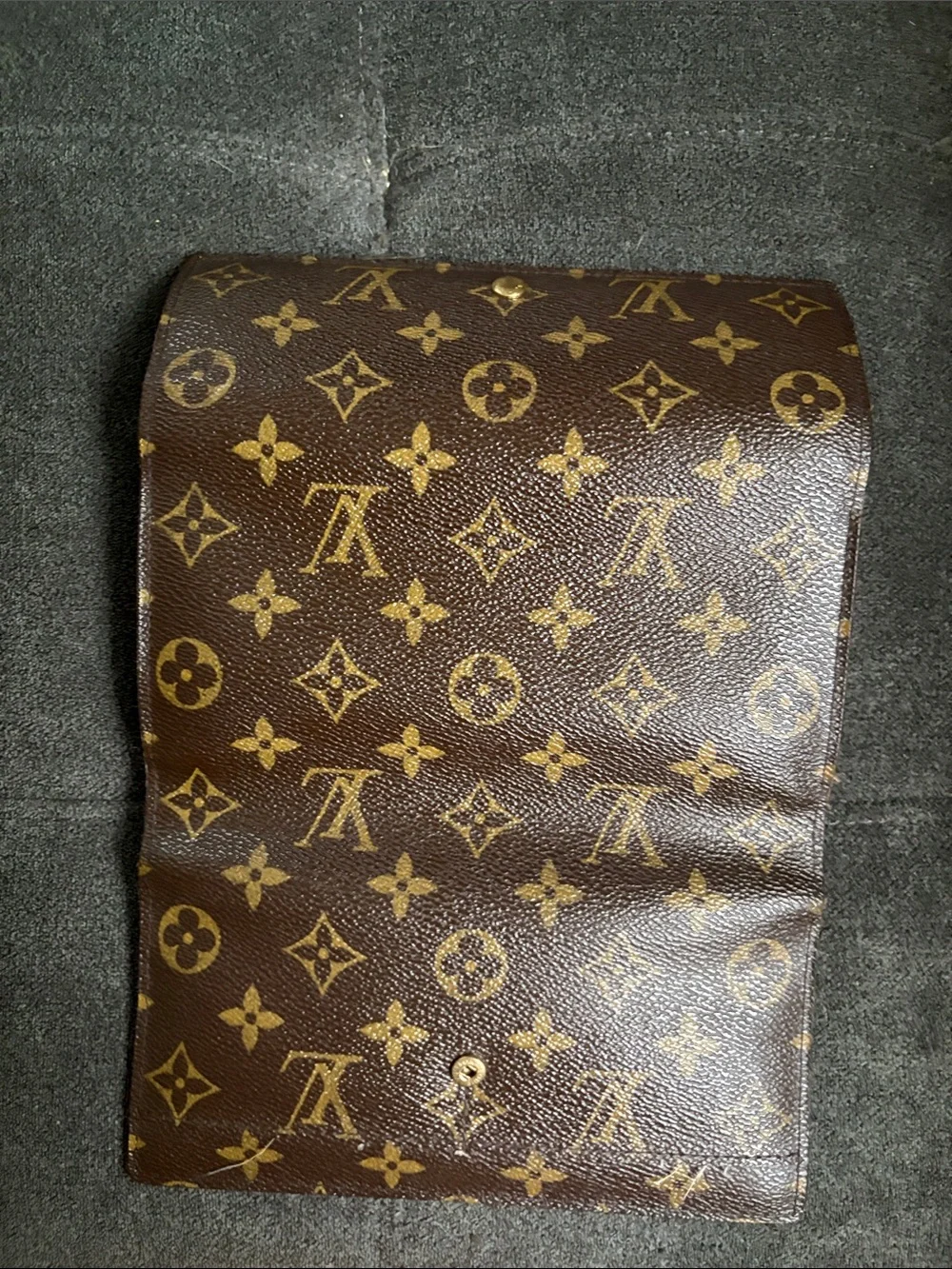 Louis Vuitton Sarah Monogram Canvas Continental Wallet in Brown & Gold
